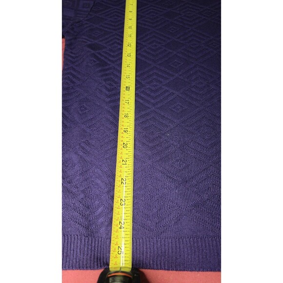 Alfred Dunner Vintage Purple Knit Sweater Small Diamond Mock Neck LS 100%Acrylic - Picture 7 of 8